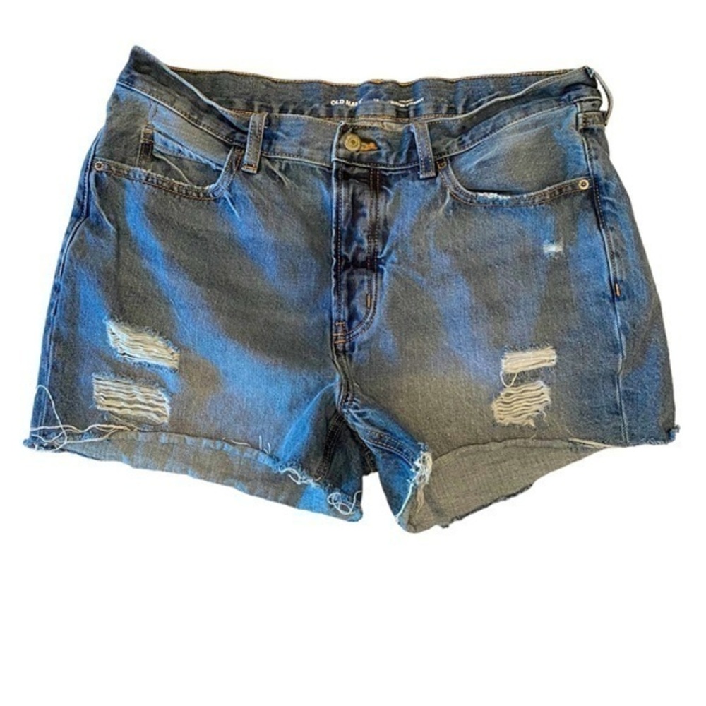 Old navy cut off jean shorts high rise size 12. Distressed